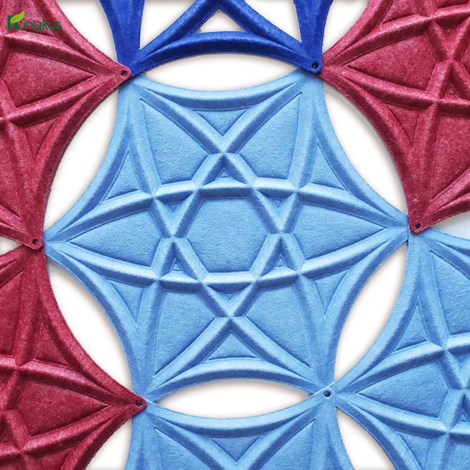 Hexagon 3D Line Open Polyester Panels From Kingkus