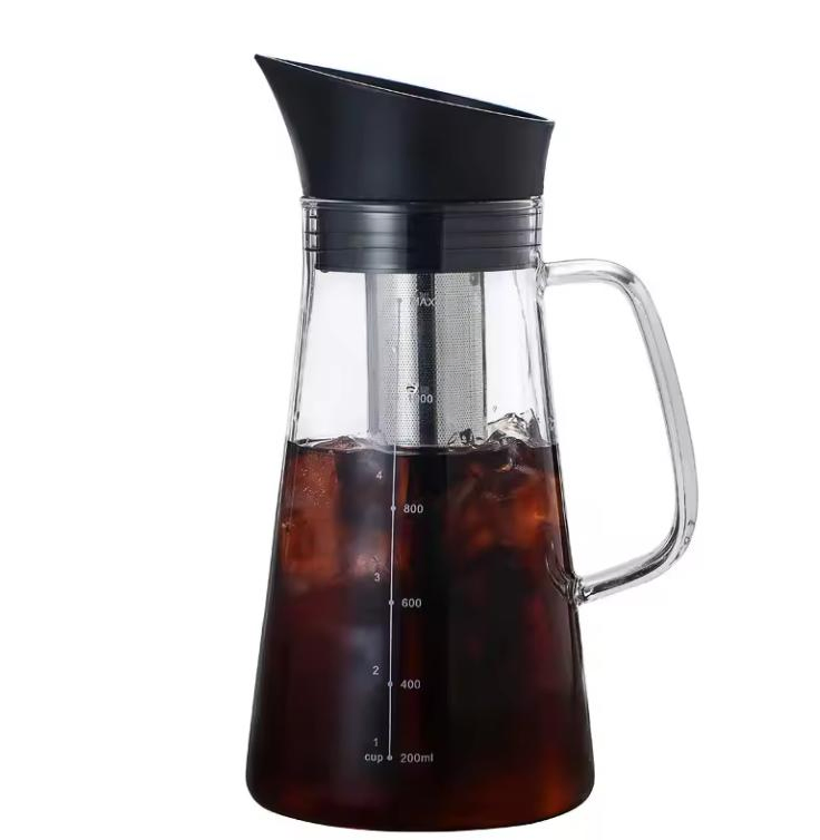 Стеклянная кофейная турка со стальным фильтром