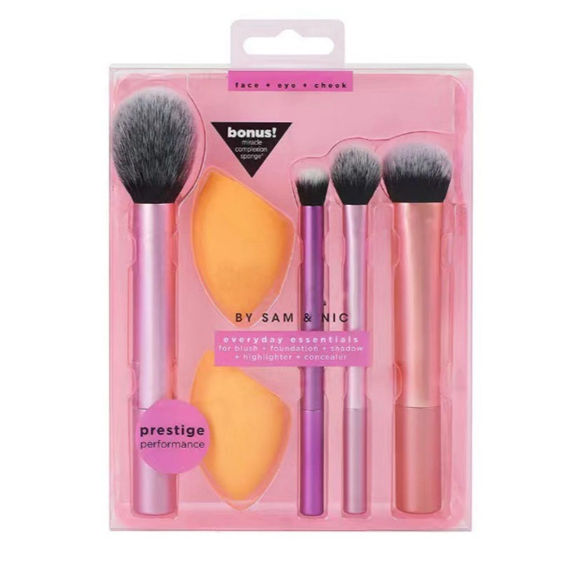 Portable 4-Piece Makeup Brush & Egg Set