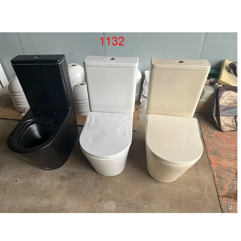 North American P Trap Washdowm Glazed Ceramic Bone Color Toilet