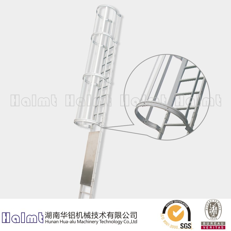 Aluminum Vertical Ladder with Protection Cage