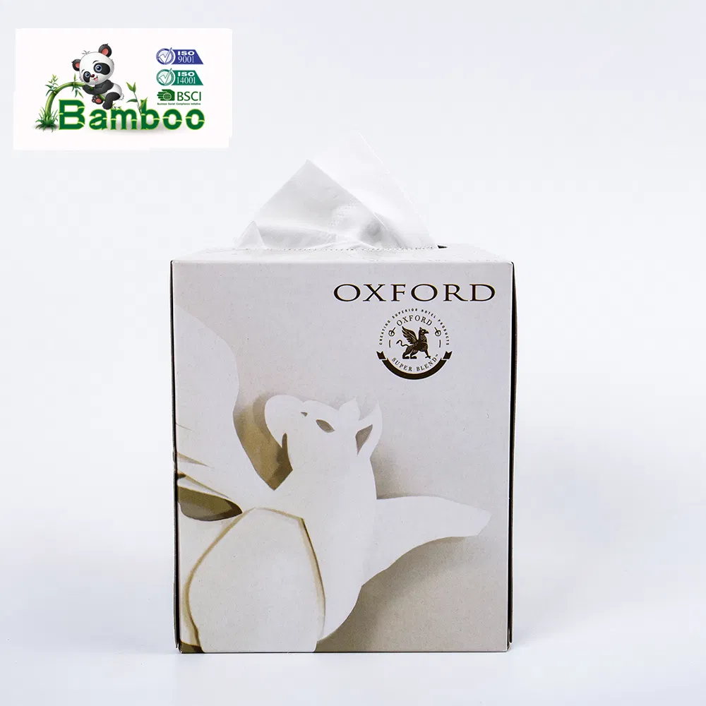 Custom 2 3ply White/Natural Color Box Bamboo Facial Tissue Paper Facial Tissue
