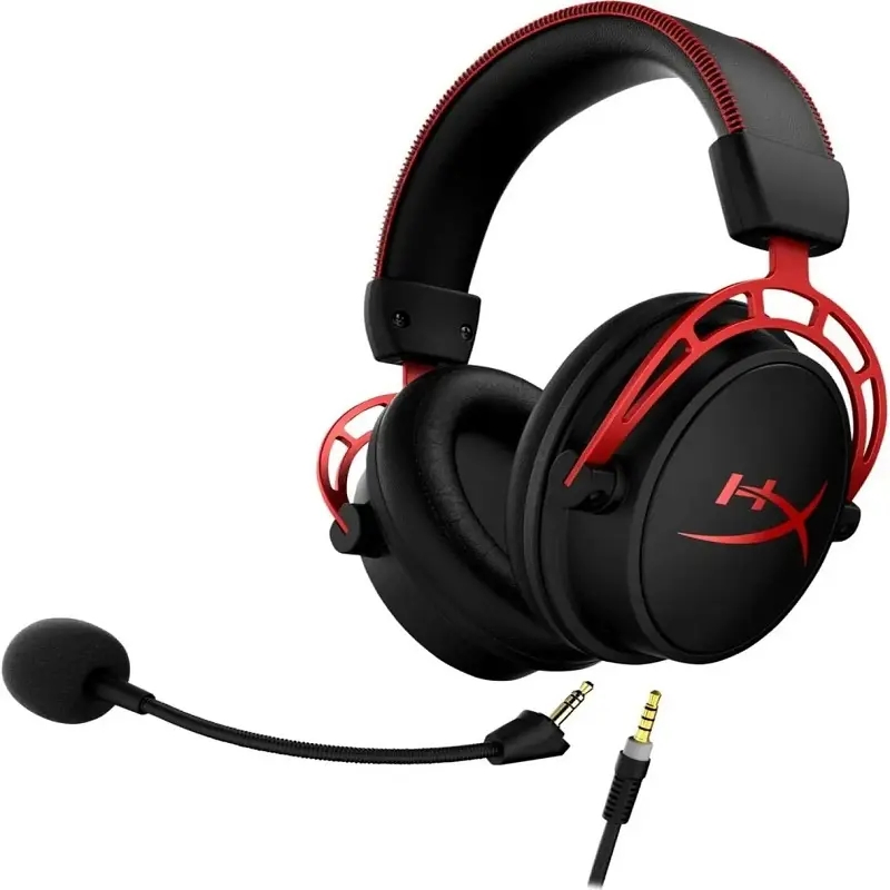 Hyperx Cloud Alpha Wired Gaming Headset Dual Chamber Drivers Legendary Comfort Aluminum Frame Detachable Microphone Earphone