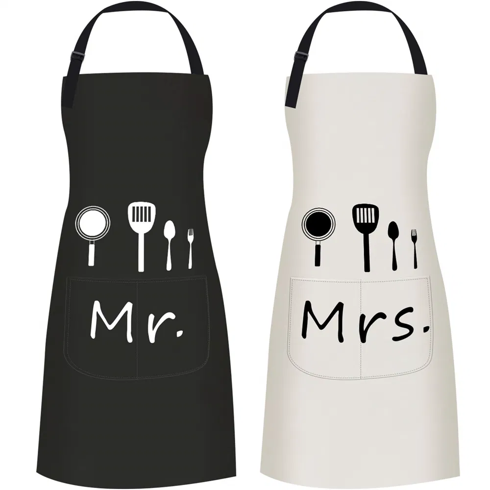 Brand New Style Full Size Adult Bib Aprons with 2 Waist Pockets Plain Color Kitchen Chef Waiter