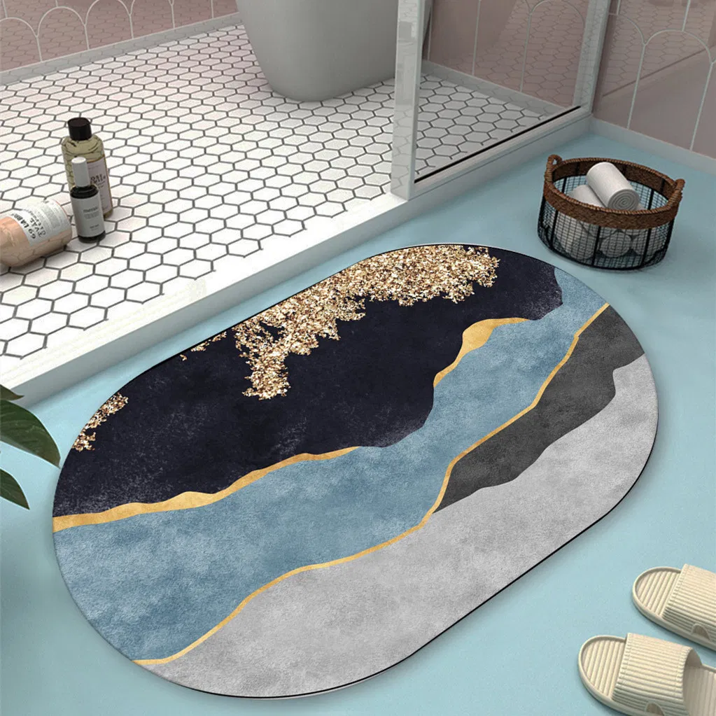 Factory Supply Carpet and Rugs Printed Carpet Oval Bathroom Mat Door Mat Carpet Tile Diatom Mud Mat