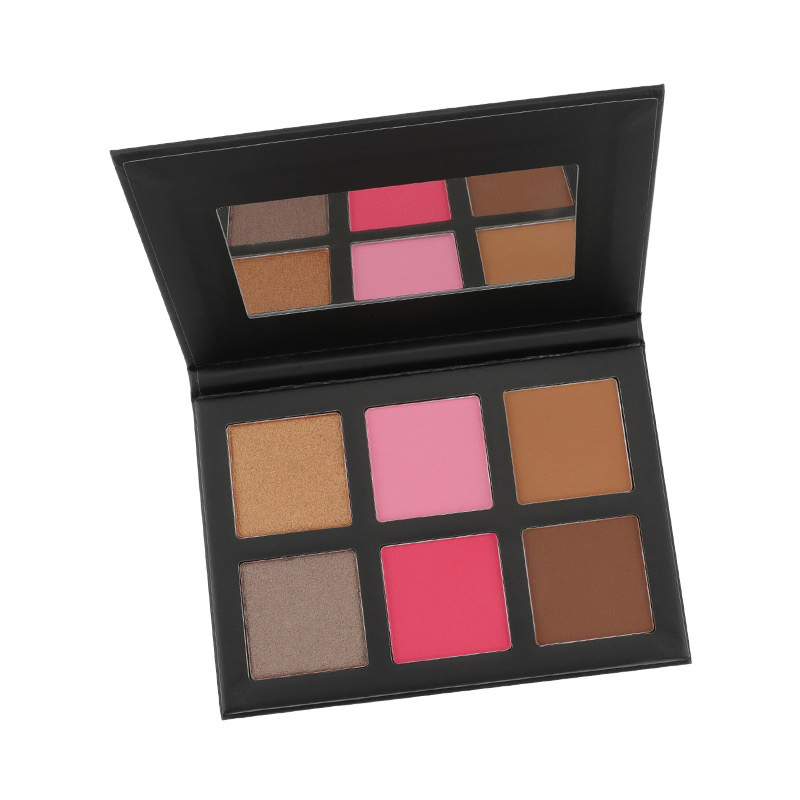 DIY 6 Colors Blush Highlighter Contour Palette Accept Private Label