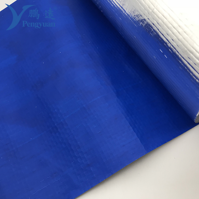 Roof Sarking Fireproof Aluminum Foil Blue PE Woven Fabric Thermal Insulation Fabric