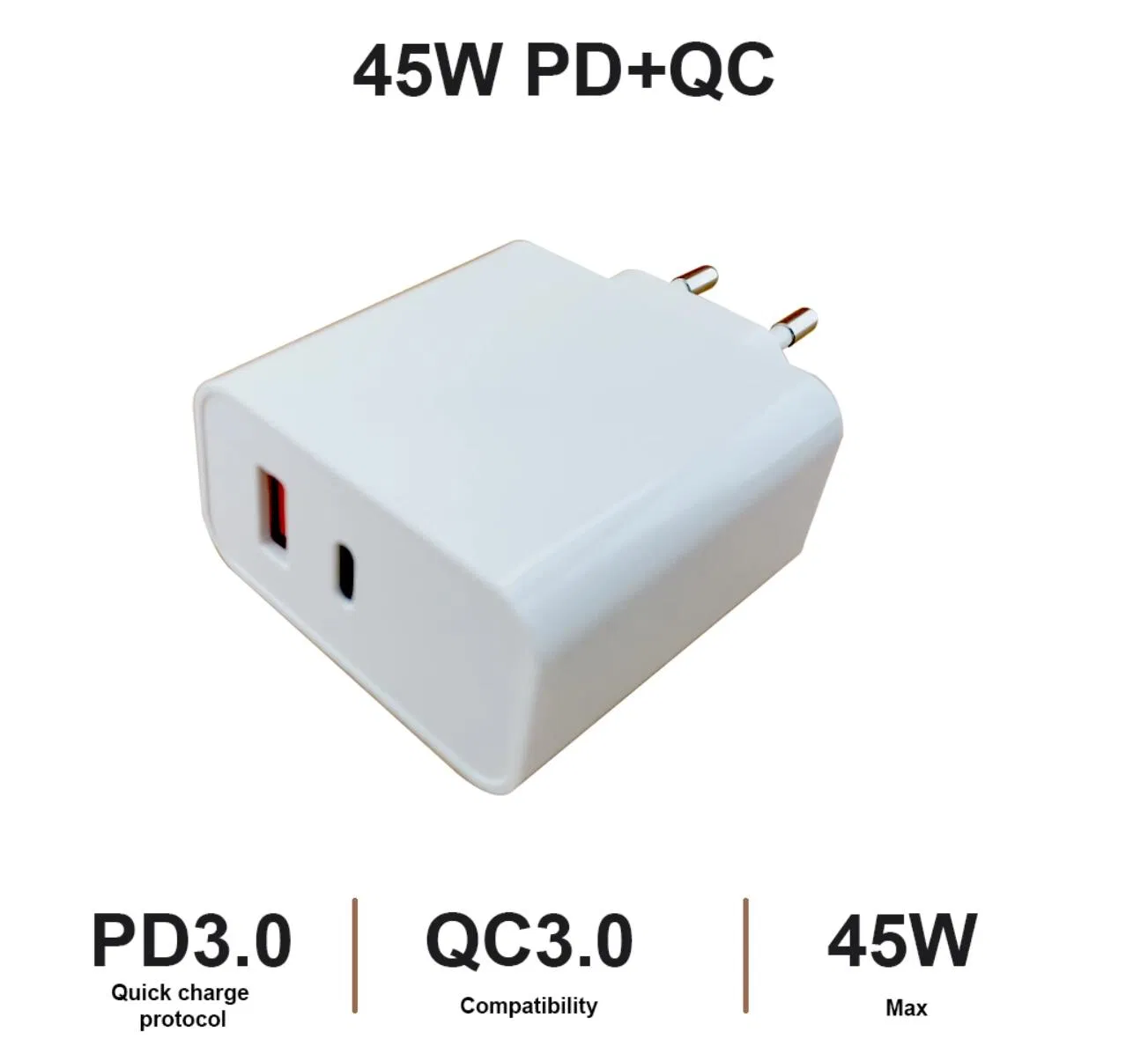 Быстрое зарядное устройство GaN 65W USB-C PD