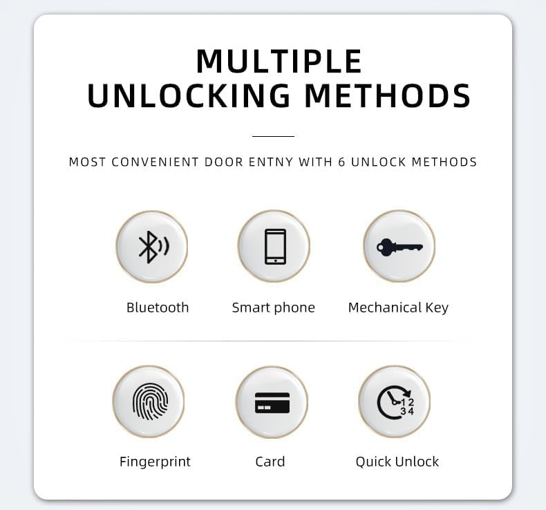 Fingerprint Door Lock, Keyless Entry Lock with Bluetooth Suit 60mm Door, Touchscreen Keypad Deadbolt Lock with APP Control, Key, Code Biometric Smart Lock
