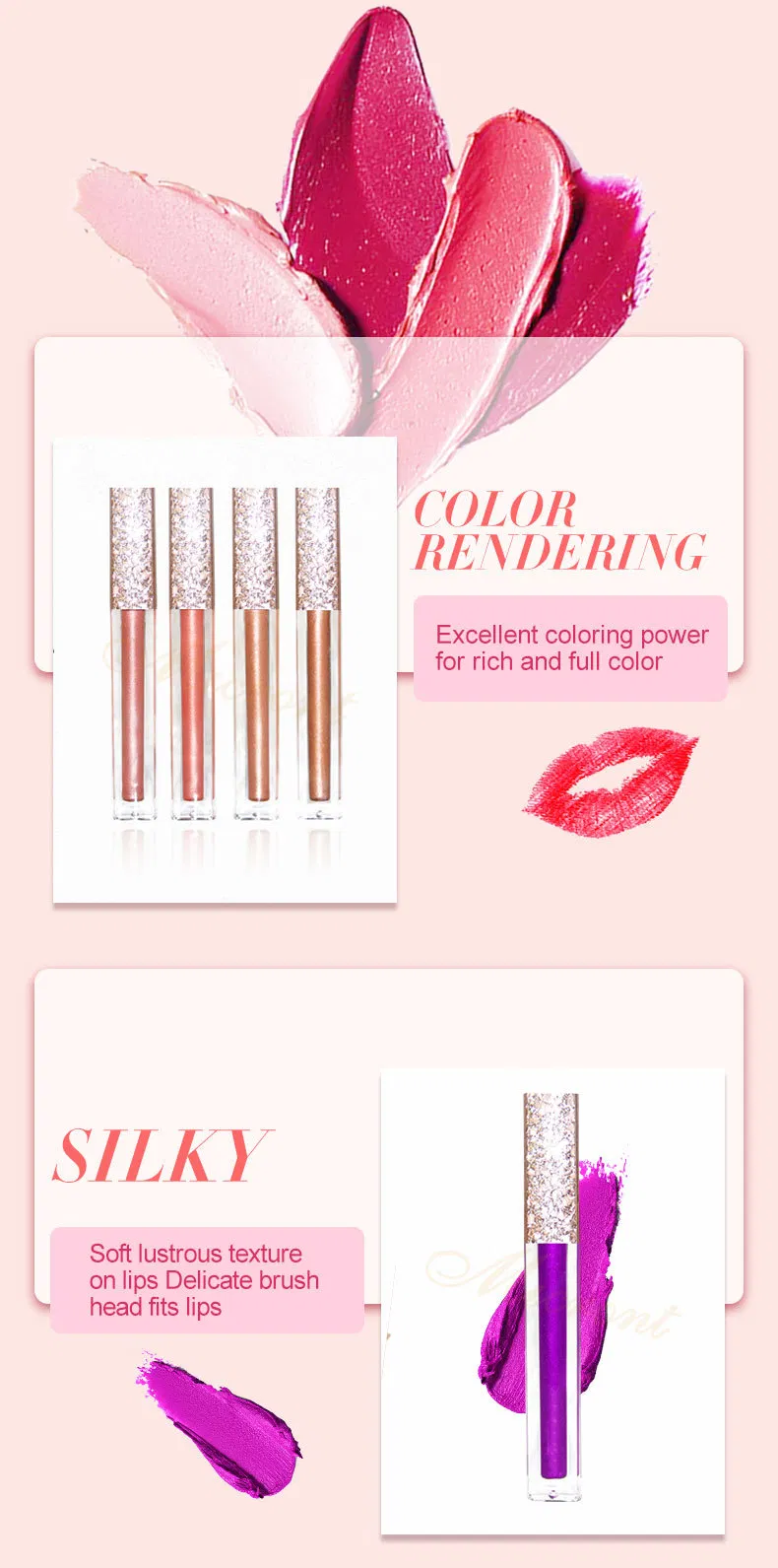 Factory Supply 17 Colors Pearlescent Lip Gloss Lipstick Waterproof Shiny Lipstick