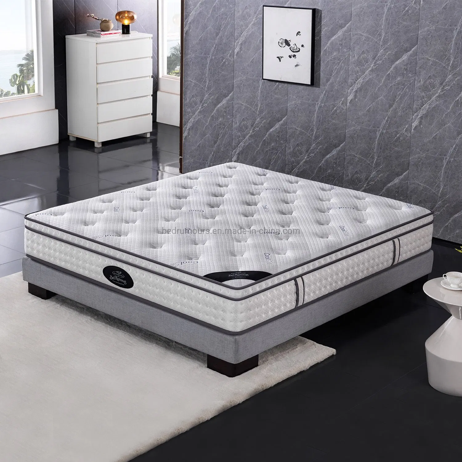King Queen Full Size Latex Hybrid Memory Foam Spring Mattress Bed