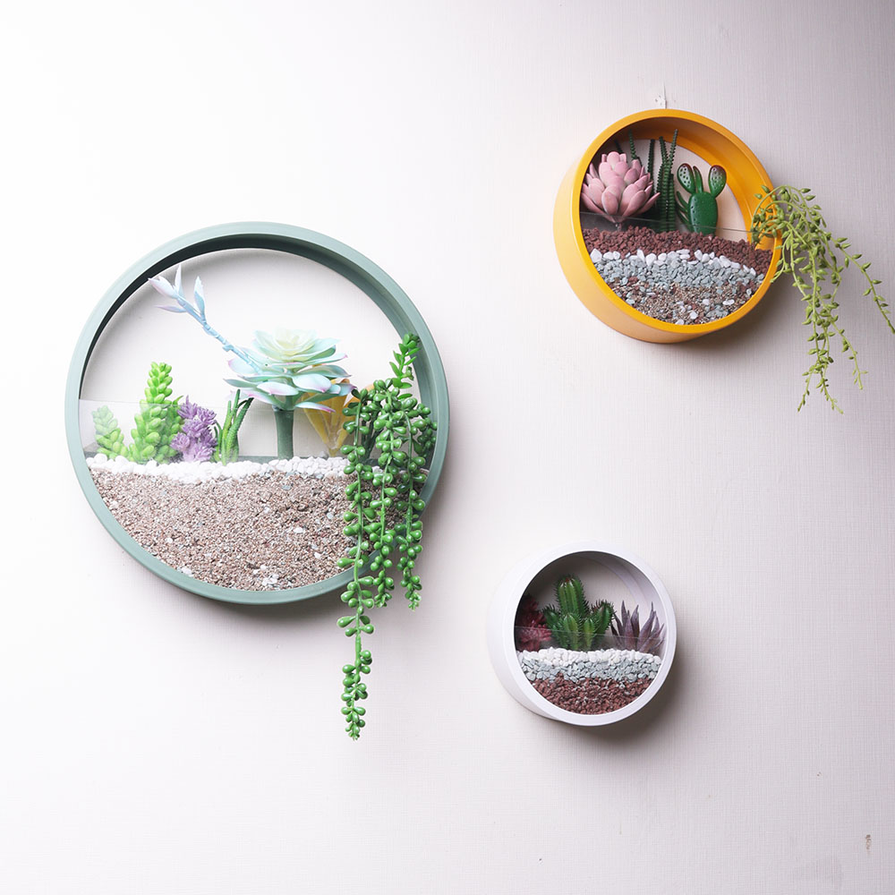 Горшок настенный круглый металл стекловолокно