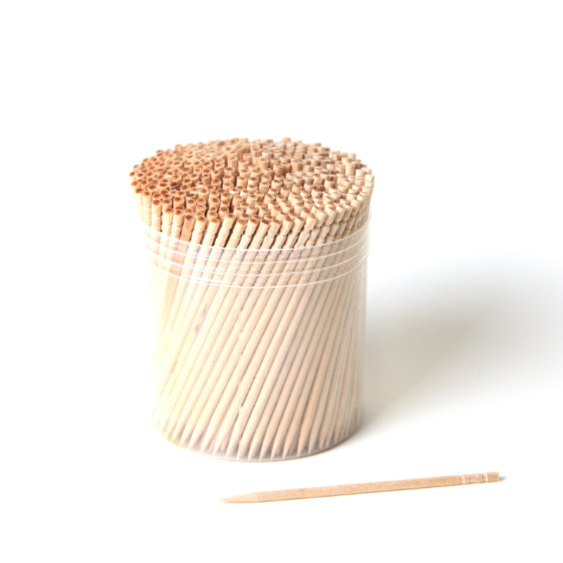 Disposable Biodegradable Wooden Tableware 60mm Wooden Toothpick Customize Print Packing Logo