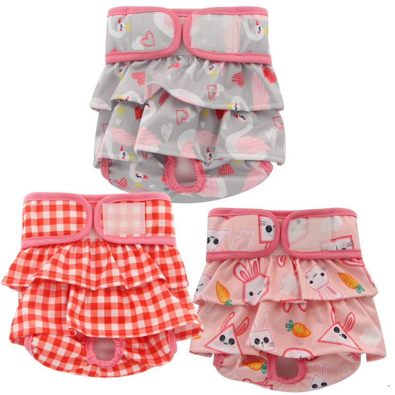 Pet Physiological Pants with Skirt Edges, Anti-Disturbance Female Dog Cloth Diapers, and Dog Physiological Pants