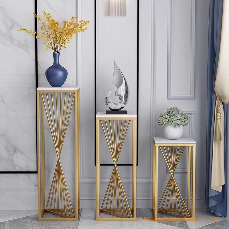 Wedding Flower Stand Arrangement Table Centerpiece Metal Gold Plating Geometric Road Lead for Party