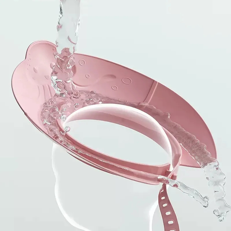 Free Sample Rubber Material Soft Baby Shampoo Shower Protection Hat Baby Shower Cap