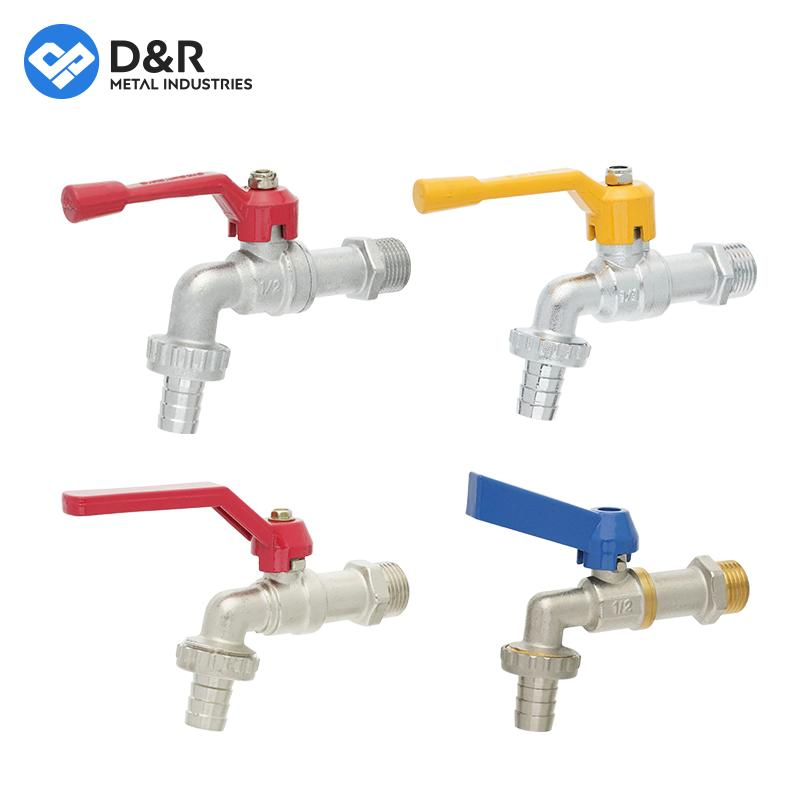 D&R High Quality All Customized Valve Supplier Zinc Alloy Garden Bibcock Water Faucet 3/4" T Handle 1/2 Inch Tap Brass Bibcock