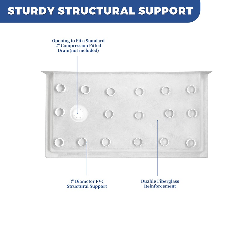 Anti Slip Surface Single Threshold Free Standing Acrylic Bathroom Shower Tray