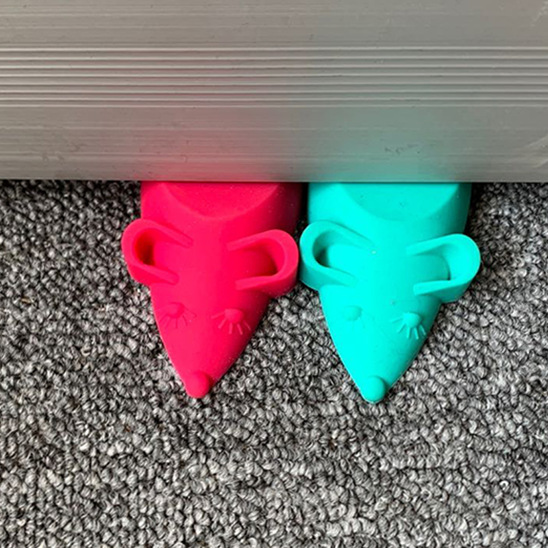 Cute Animal Mouse Silicone Door Stopper for Baby Home Decoration