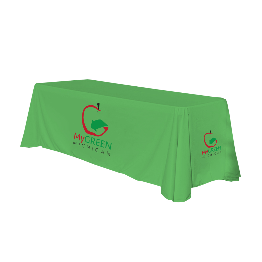 4FT/6FT/8FT Promotional Advertising Custom Printed Table Cover Throw, Trade Show Custom Branded Fitted Table Cloth with Logo