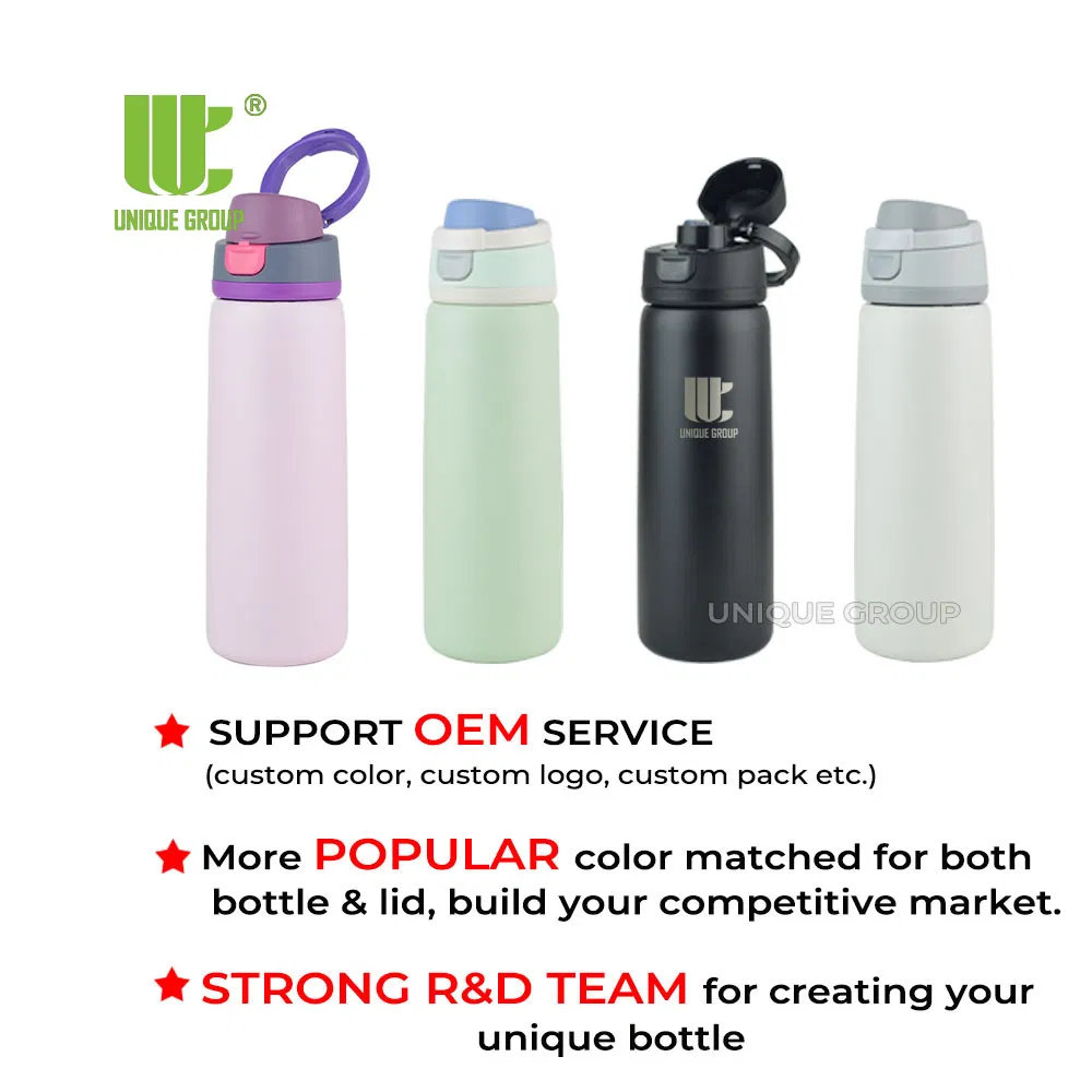 Термобутылка для напитков 750 мл, сталь, с крышкой и ручкой