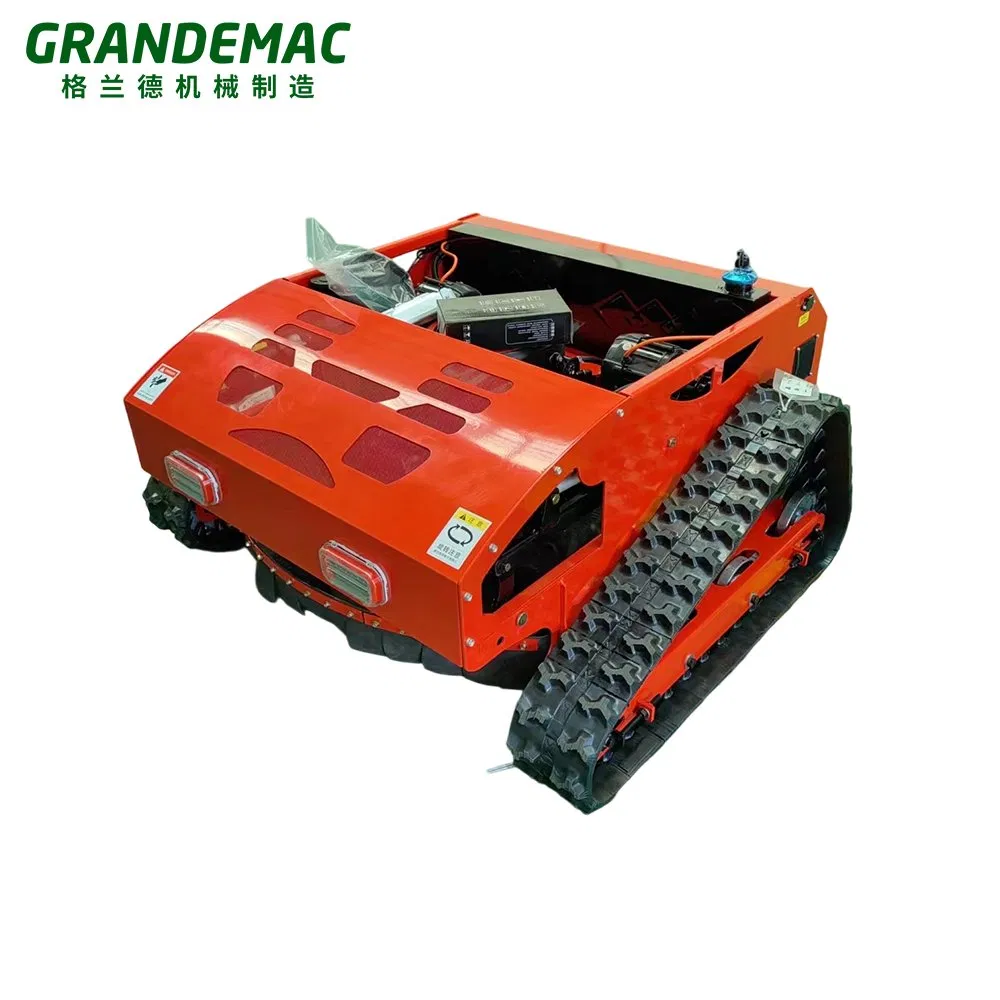 Бензиновый робот-газонокосилка на гусеницах с пультом ДУ