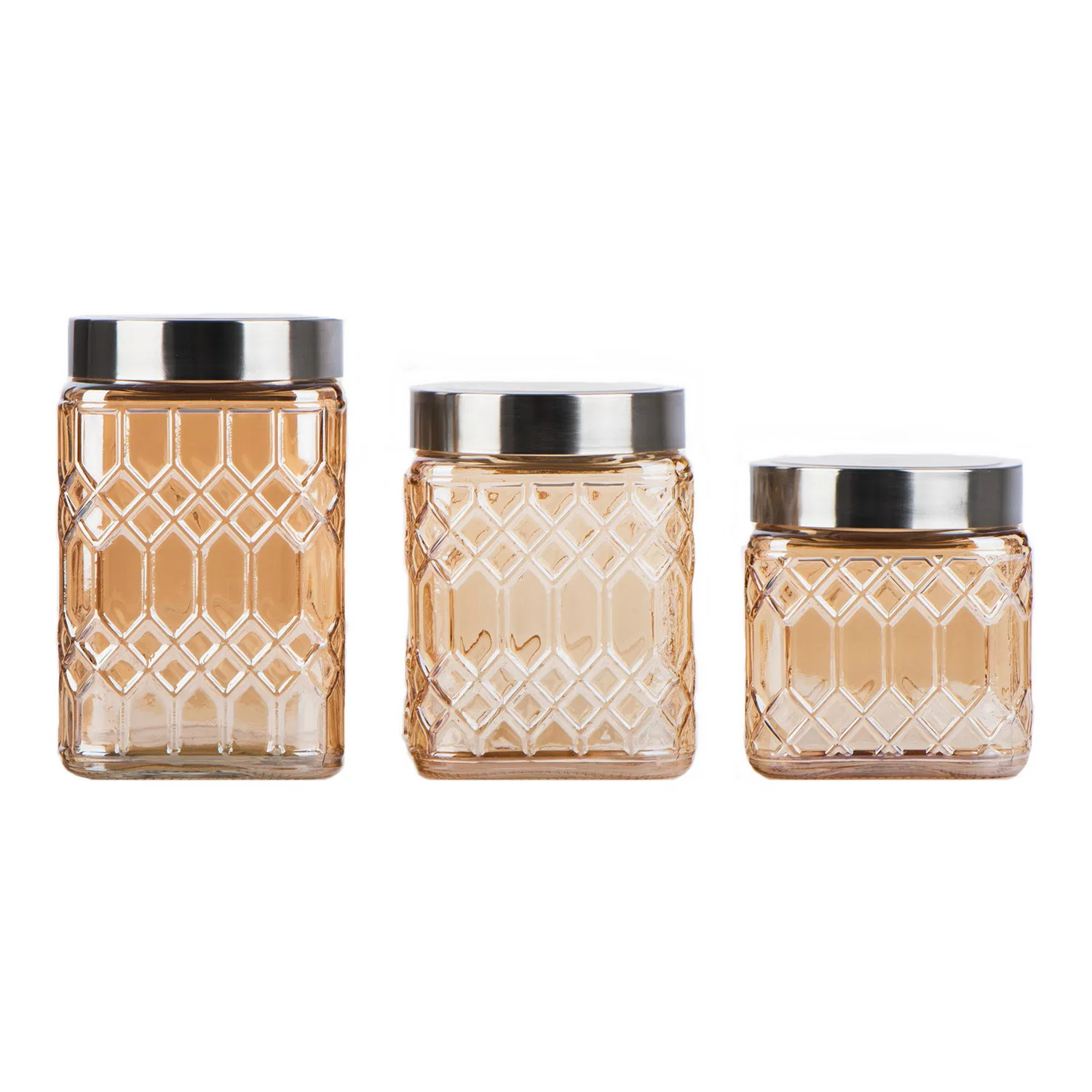 Квадратная стеклянная банка с крышкой из нержавеющей стали