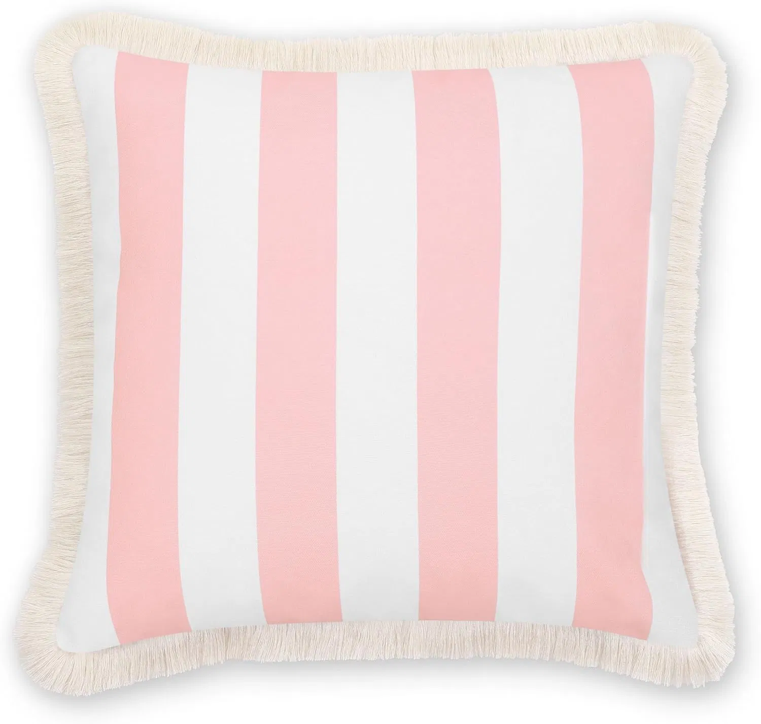 Premium Coastal Striped Pillow Cover with Tassels for Indoor and Patio Use