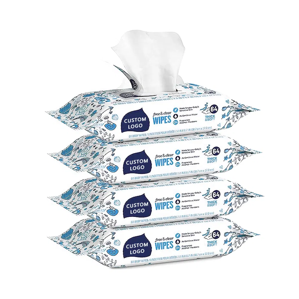 Factory Price 99.9% Water Based Wipes Hypoallergenic Sensitive Skin Unscented Baby Wipes