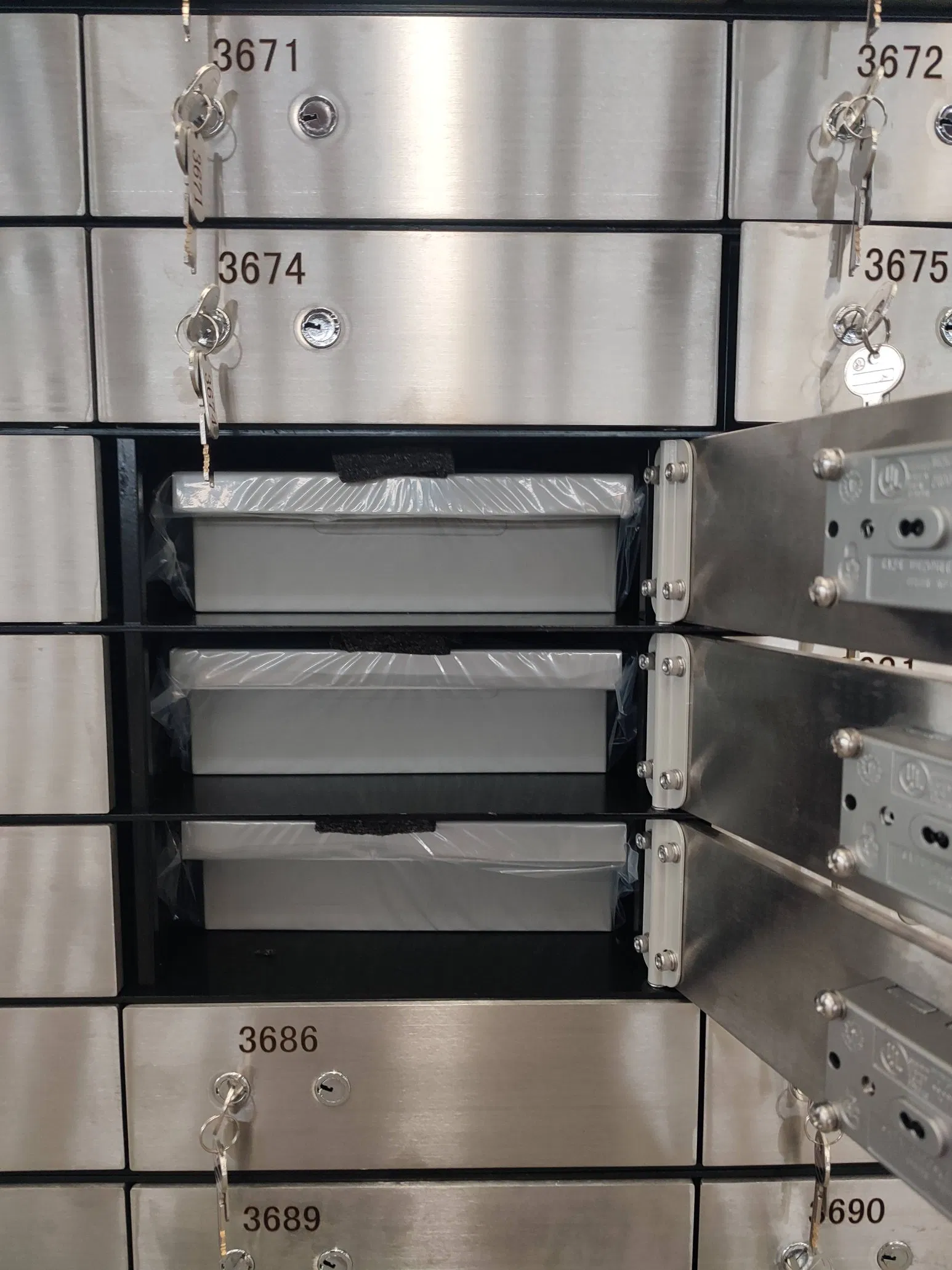 Dual Locking System Deposit Cabinet Safe Locker Boxes for Bank
