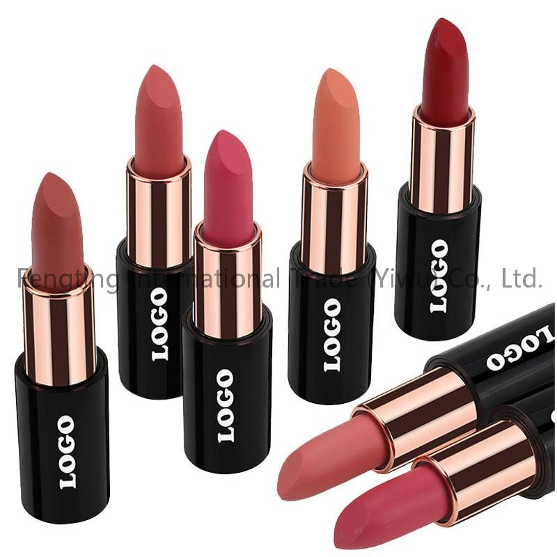 Golden Round Tube OEM Custom Hot Sales Magnet Natural Cruelty Free Vegan Nude Rouge Private Label Lip Stick