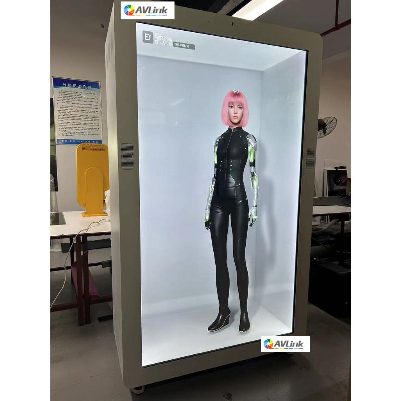 Indoor LCD Screen Advertising Display Totem Digital Signage Transparent LCD Display Showcase