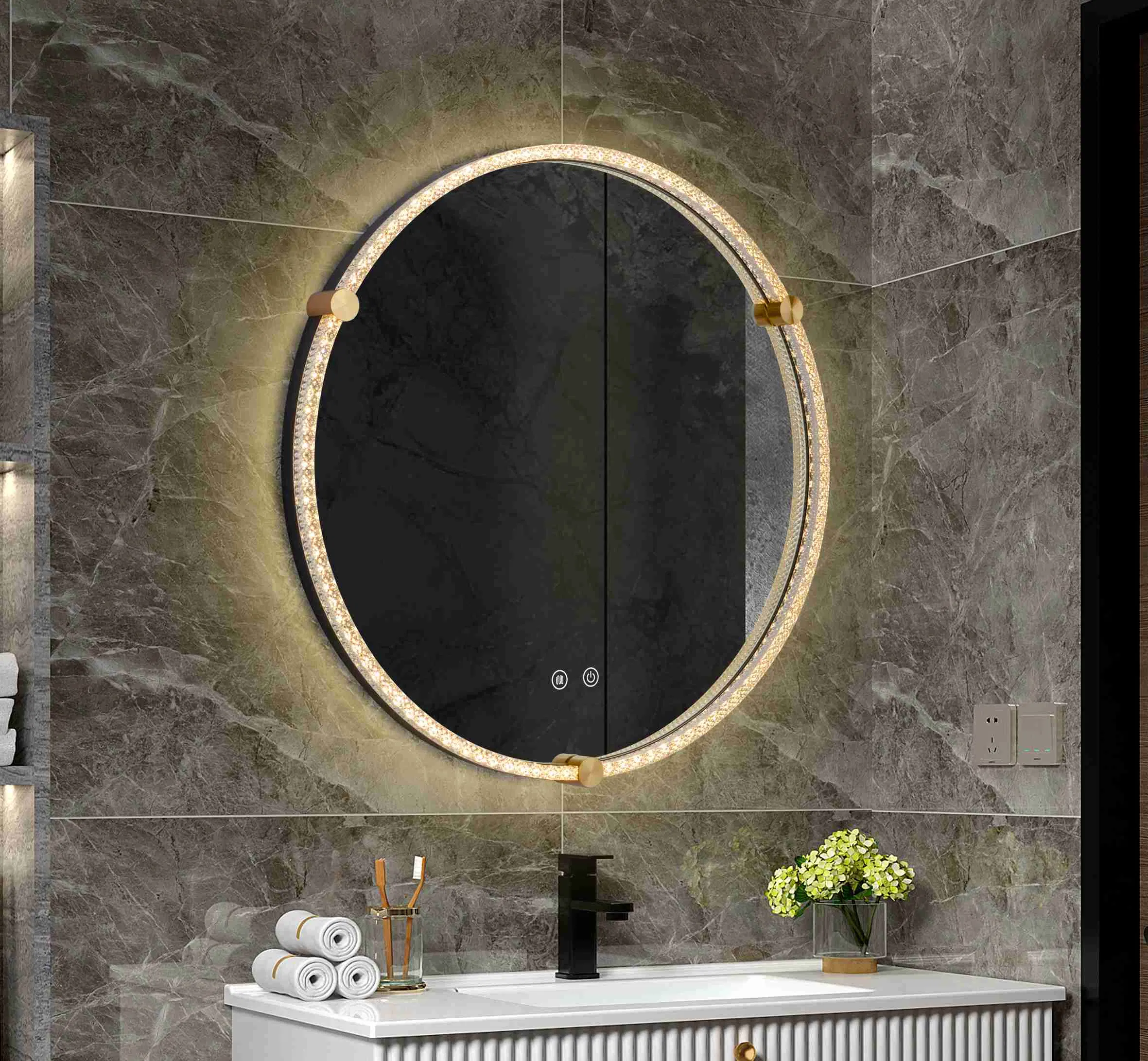 Anti-Fog Bathroom Mirror Touch Sensor Smart LED Mirror