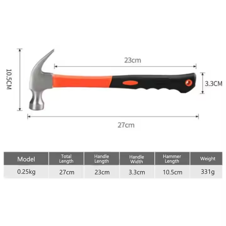 Claw Hammer 8oz Carbon Steel Claw Hammer Hand Tools Professional Multifunctional Hammer High Quality