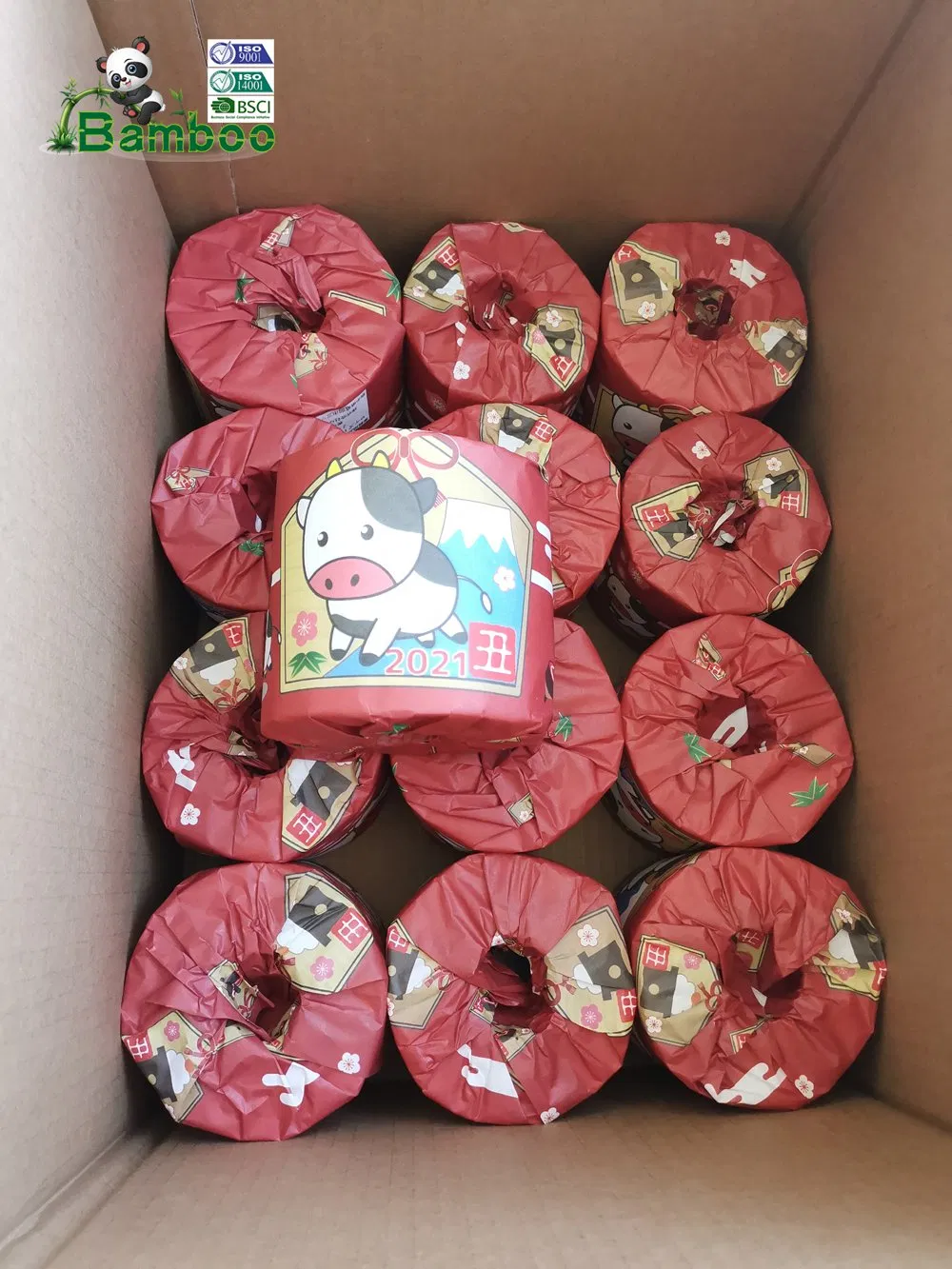Wholesale Hotel Bathroom Soft Bamboo Pulp Toilet Paper Rolls