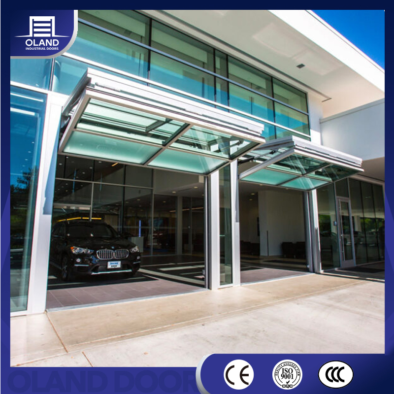 Modern Smart Home Full View Aluminum Automatic Bifold Garage Doors Electric Vertical Folding Garage Doors
