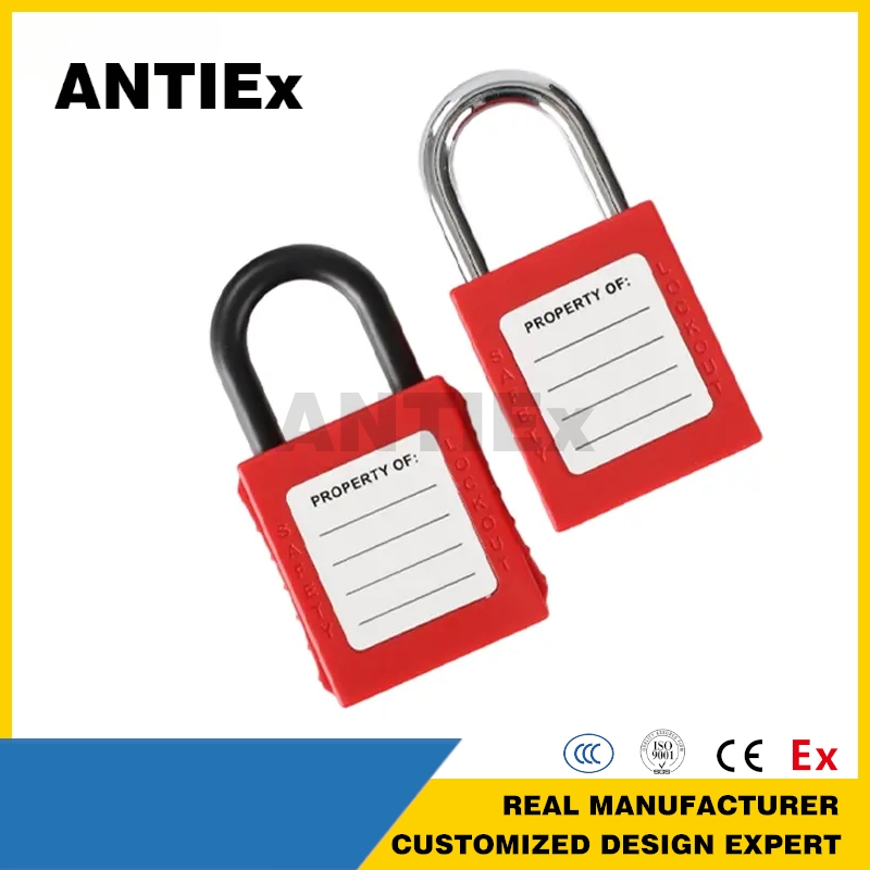 Security 25mm, 38mm, 76mm Steel Shackle Padlock Loto ABS Lockout Devices Safety Padlock