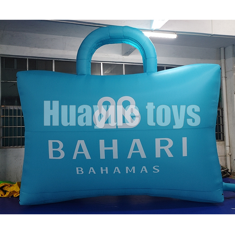 New Customized Style 4.5*1.25*3 Meter Oxford Cloth Blue Handbag Inflatable Advertising Inflatable Props for Activities Decoration