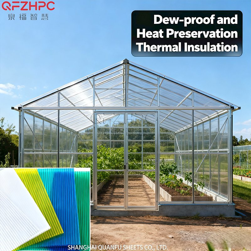 10 Year Warranty UV Protected Twin-Wall Hollow Polycarbonate Sheet for Greenhouse