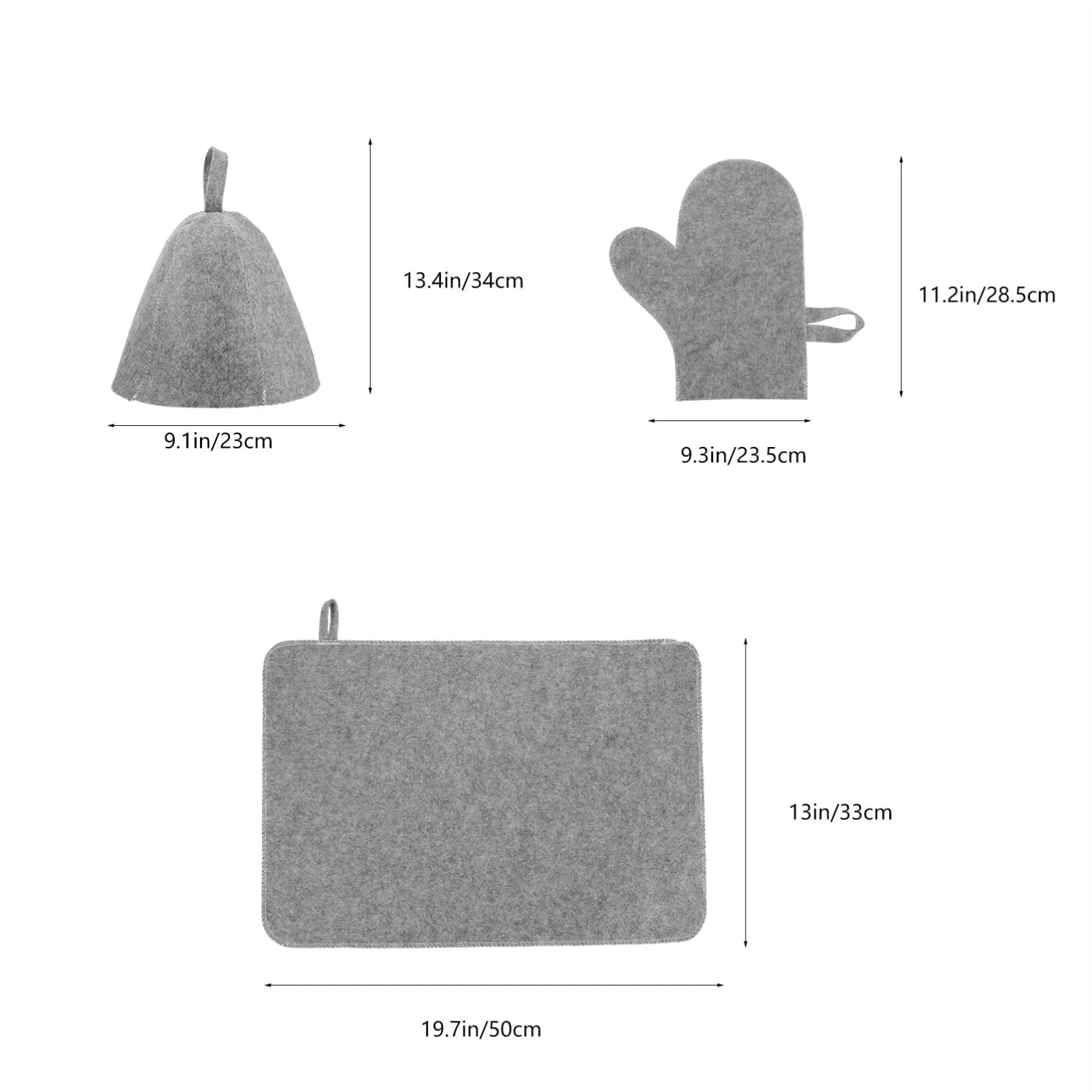 Handcraft Manufacturer Custom Top Quality Wool Bath and Set of 3 Sauna Hat