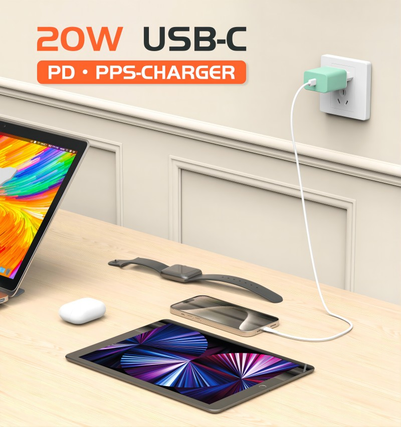 Custom Mobile Phone Charger Pd 20W 25W 30W 35W Charger USB-C Fast Charger Adapter EU Us Au Wall Charger OEM for iPhone Cell Phone Charger