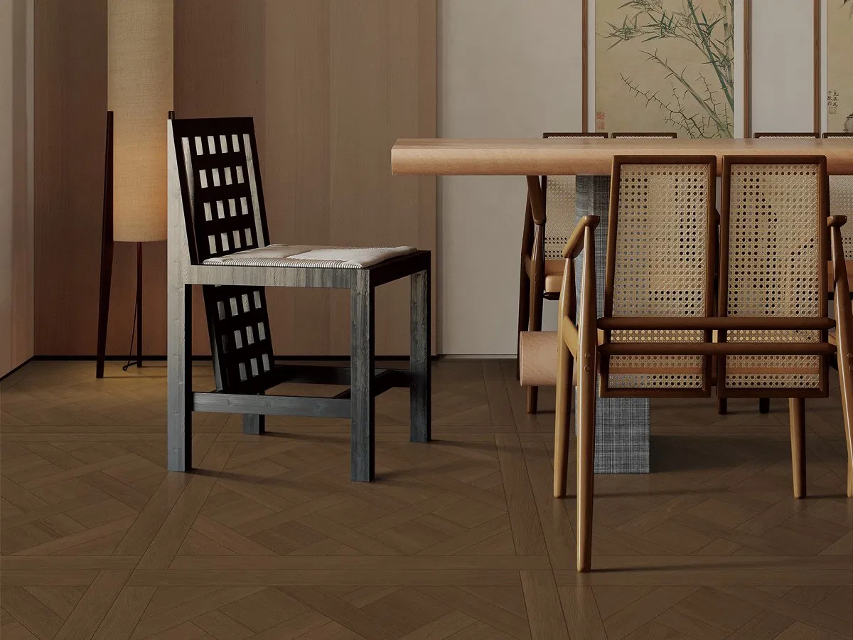 Керамическая плитка под дерево 800x800 мм, коричневая, антискользящая