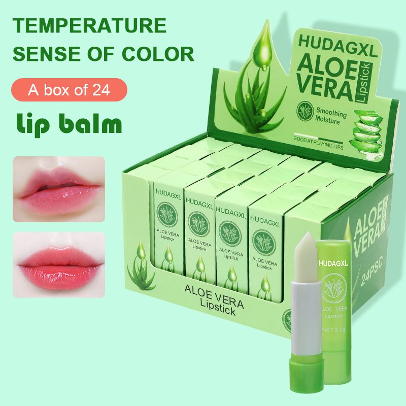Aloe Vera Lipstick Color Changing Lip Balm Moisturizes Waterproof Prevents Dry Cracked Lips