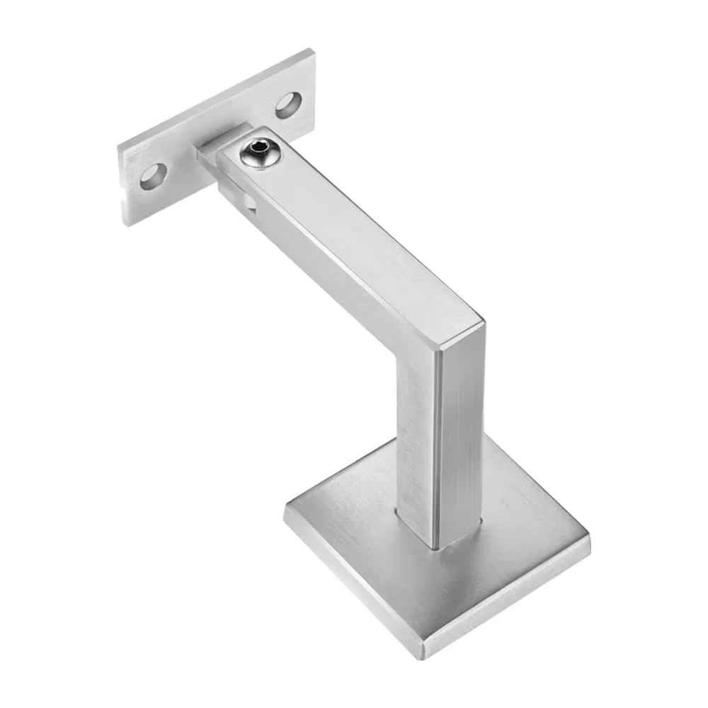 304 Stainless Adjustable Handrail Brackets Wall Square Bracket for Stair Handrail Flat Balusters with Base Cover