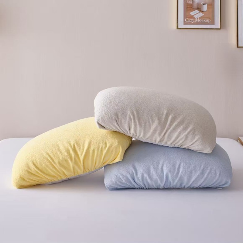 Made in China Price Permium 100% Cotton Terry Pillow Case Lemon Yellow