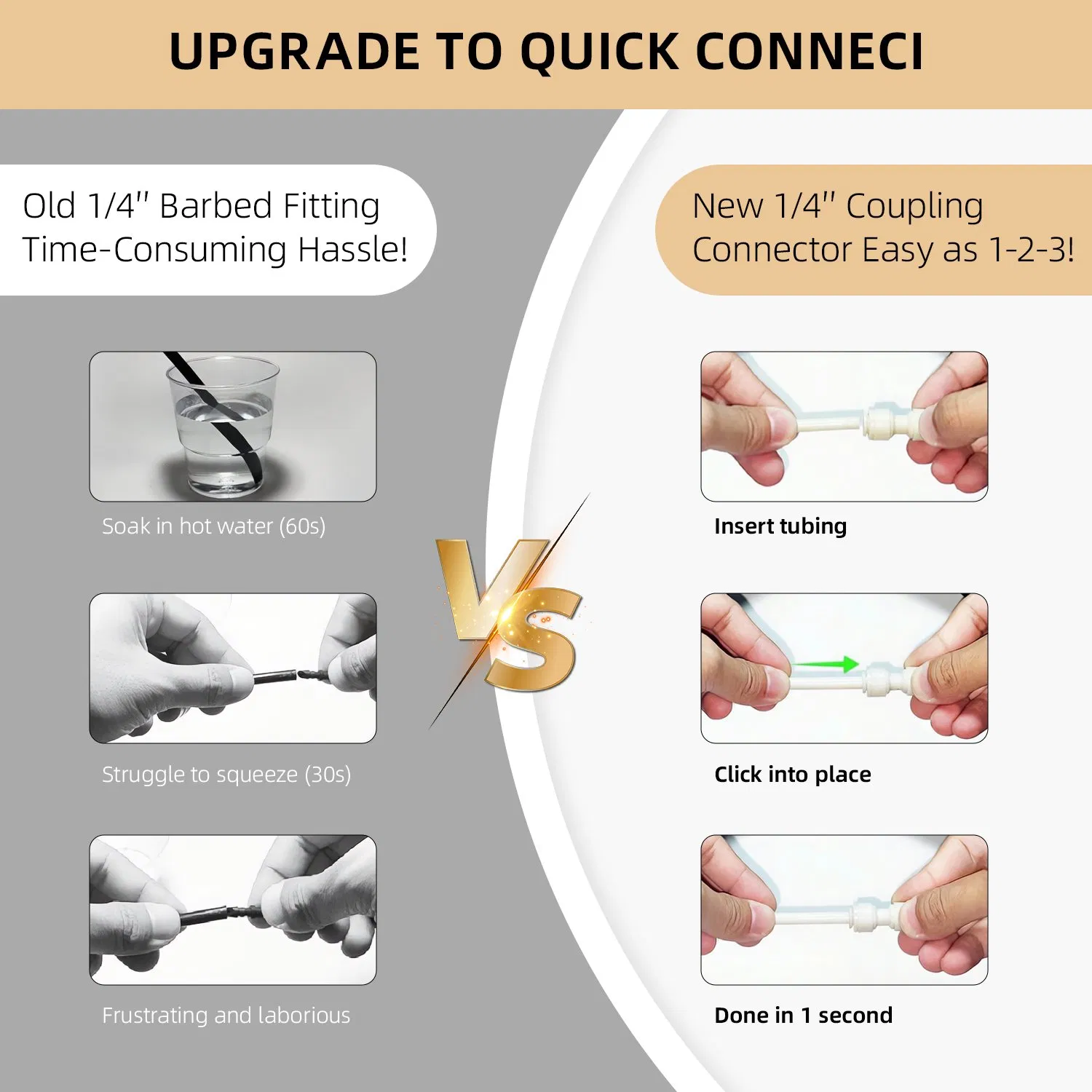 Eastcooler Ef010 T Type Stem/Plug in Tee Adapter Quick Fitting Connectors