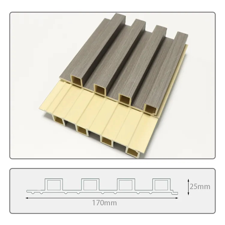 Wood PVC Composite Interior WPC Wall Cladding Fluted Panels