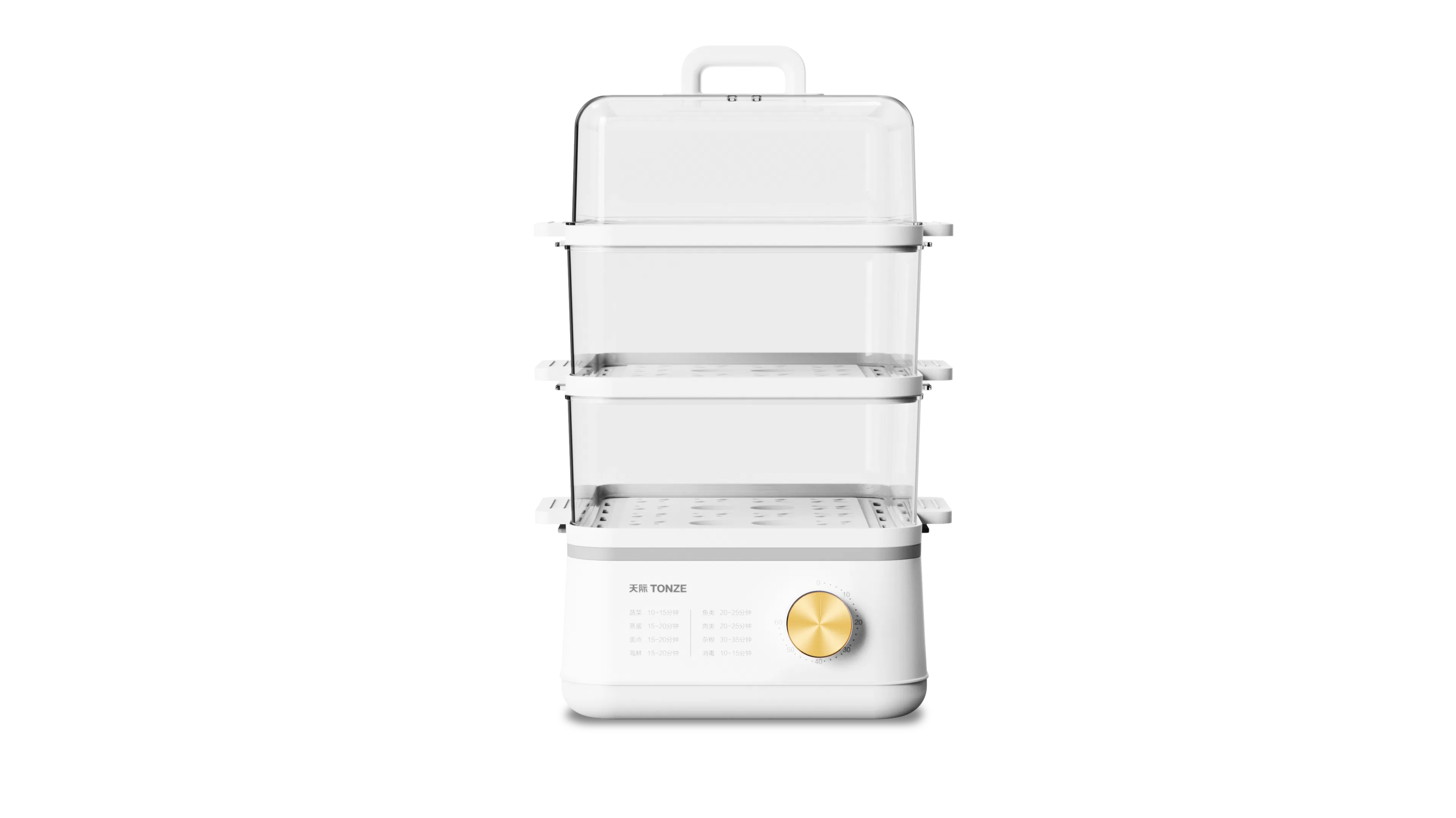 Пароварка Tonze 800W, 3-х уровневая, с роторным нагревом