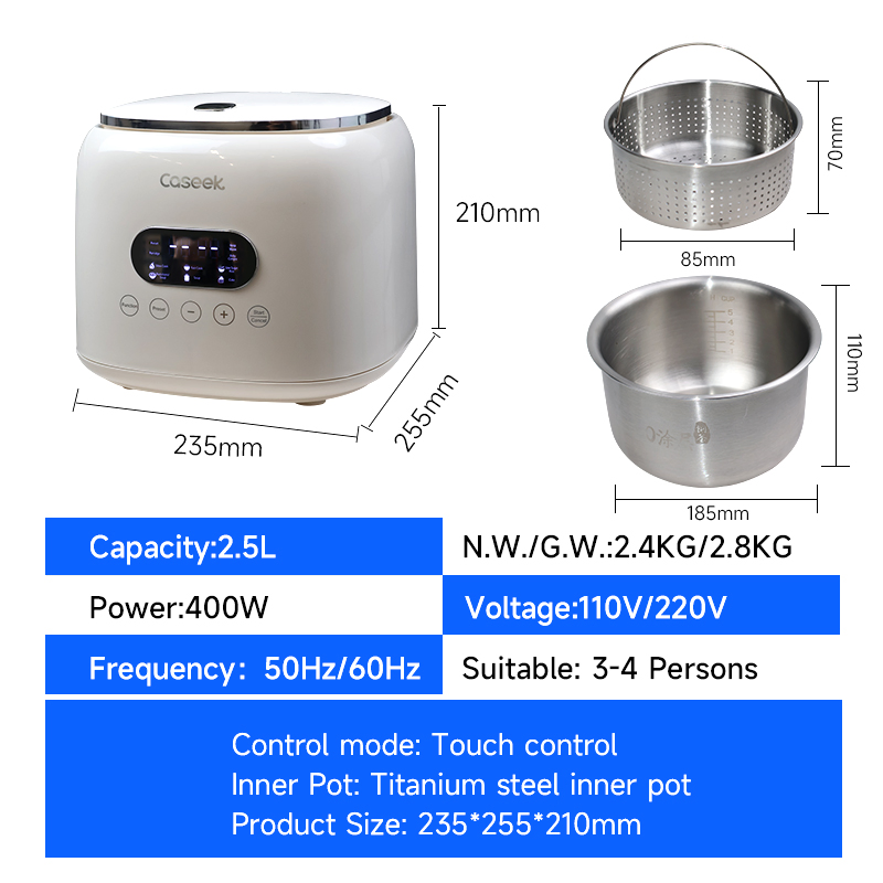High Quality 2.5L Low Sugar Digital Electric Rice Cooker for Home Use