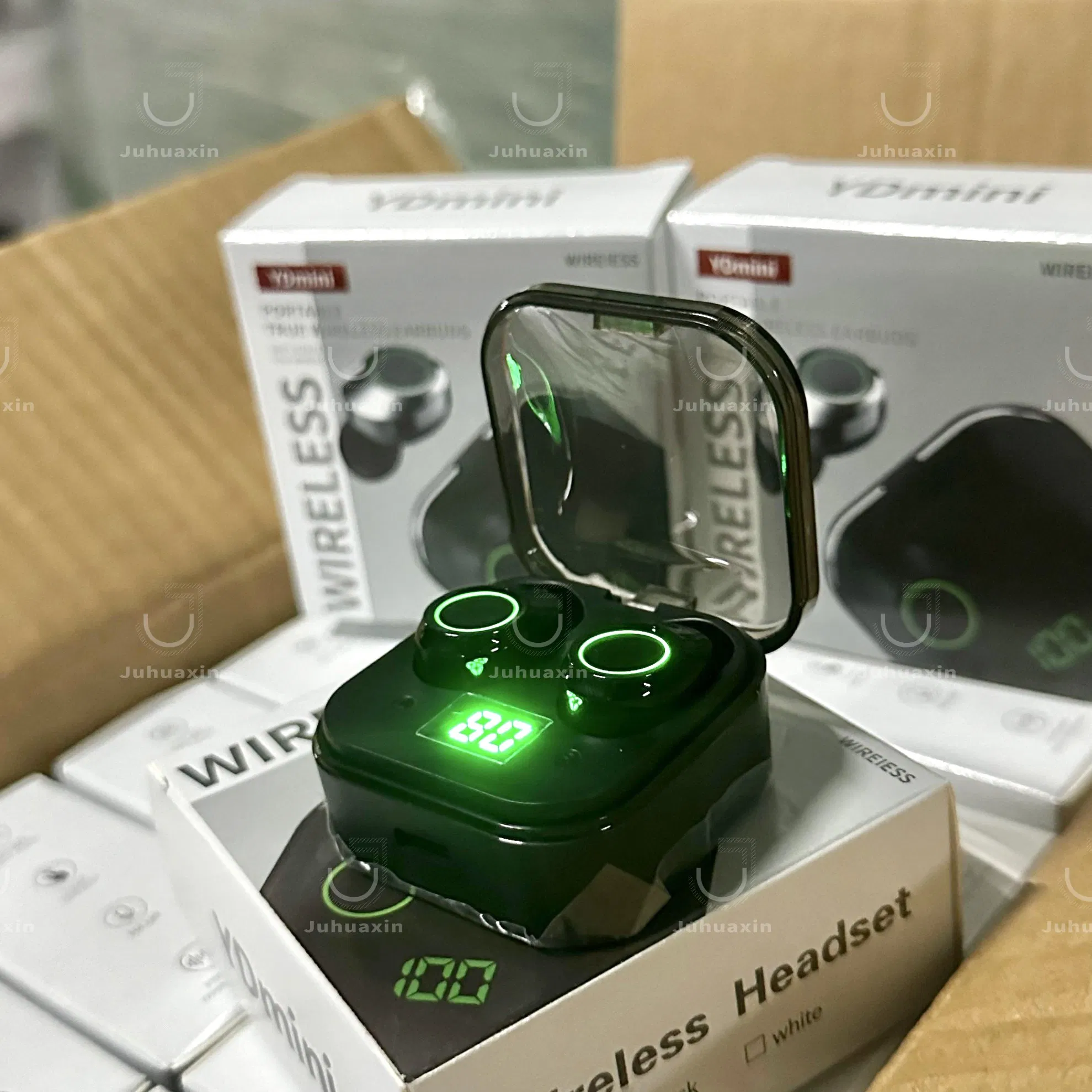 Wireless Headsets Bluetooth Earphones Clock Digital Display Earpieces Yd Mini Music Headphones Tws